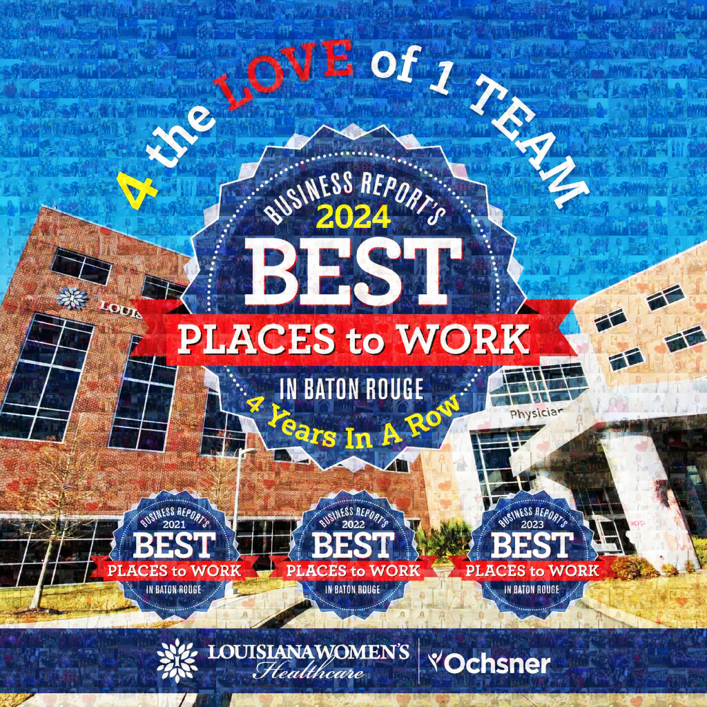 Louisiana Women's Healthcare Best Places to Work in Baton Rouge Graphic